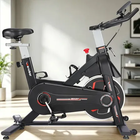 Bicicleta Ergométrica Bike Spinning Inércia 15kg Suporta Até 160kg Silenciosa Profissional Para Casa Wenoker Indoor Fitness Vermelha/Preta