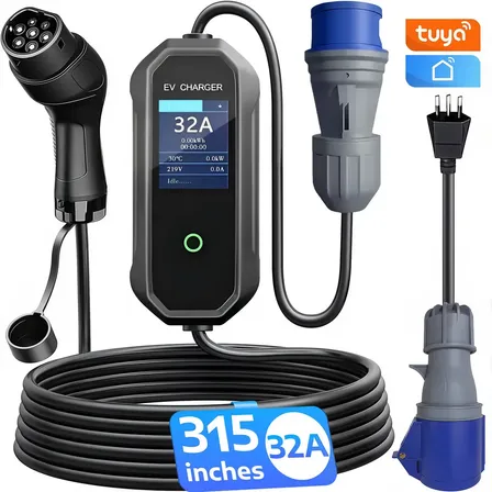 Nova versão atualizada Carregador Portátil de 7 kW para Veículos Elétricos Tipo 2-32A