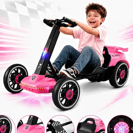 Trailforge Mini Kart Elétrico Infantil 12V LED Controle Remoto 100kg