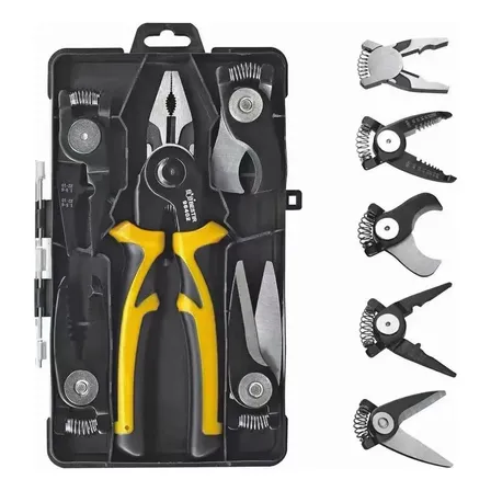 Alicate Multifuncional Universal 5 Em 1 Profissional Amarelo