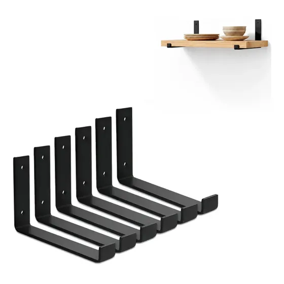 Kit 6 Un Mão Francesa Invertida Industrial Para Tábua 25cm