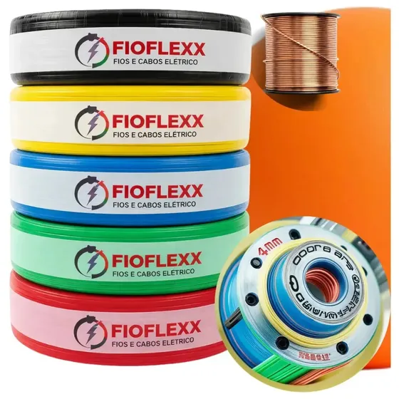 Fio Elétrico 4,0mm Cabo Flexível 4 0mm 750v Rolo 100 Metros Eletrico 4.0 Preto