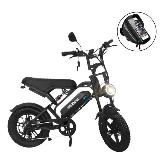Bike Elétrica Bicicleta V20 Mini Autopropelido 32km/h 48km Preto 19