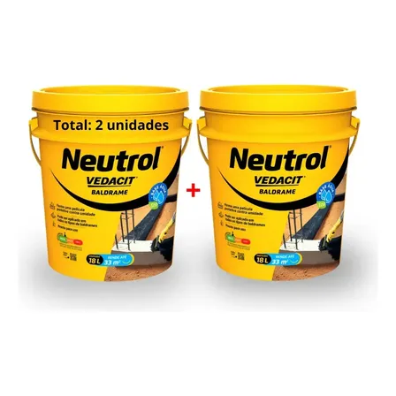Kit 2 Neutrol Impermeabilizante Baldrame Vedacit 18l Marrom-escuro Fosco