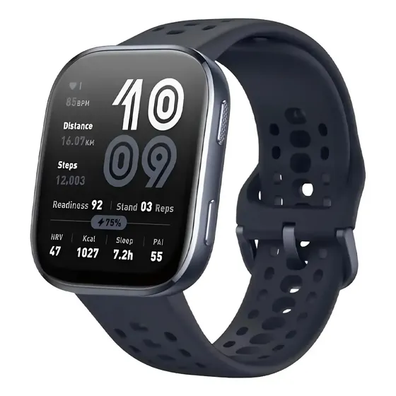 Smartwatch Amazfit Bip 6 com GPS e Tela 1.97" AMOLED para Android na Cor Preta