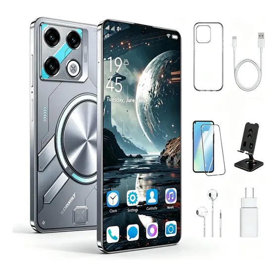 Smartphone Bobarry Gt 20 Pro 16 Gb Ram + 512 Gb Rom 6,78 Polegadas, Dois Cartões Sim, Dimensity 8300, Dois Cartões Sim, Bateria 6000 Mah, 64MP Camera, Android 15, Ip68 - Preto