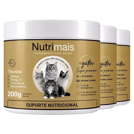 Suplemento Gatos Pele e Pelo Nutrimais Taurina Probióticos 600g