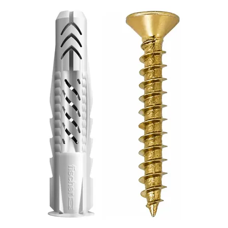 Kit 50 Bucha De Nylon Expansora Ux 8mm Fischer C/ Parafusos