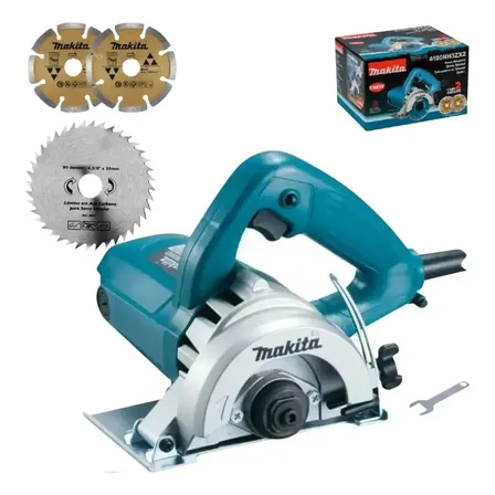 Serra Makita 4100nh3zx Mármore Com 3 Discos Diámetro 110mm 1300w 220v