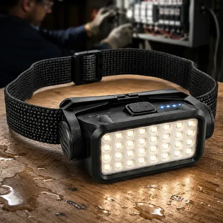 Lanterna De Cabeça Profissional Recarregável Utiliflex De 300 Lumens Para Eletricista Com Luz Quente E Fria Branco Quente/frio Preto