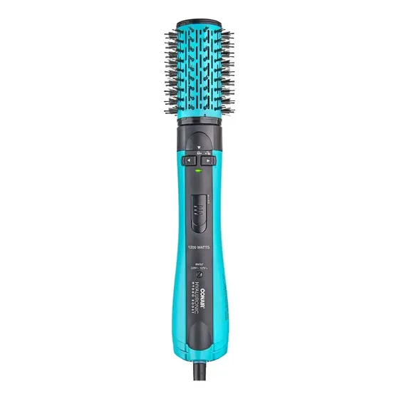 Escova Rotativa Bivolt Rotating Hyaluronic Conair Cor Preto E Azul