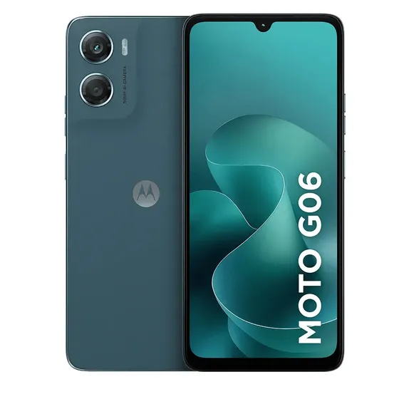 Smartphone Motorola Moto G06 - 64GB 4GB RAM + 8GB Ram Boost, Camera 50MP com AI, Bateria de 5200 mAh e Tela 6.9" - Azul Marinho