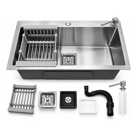 Cuba Gourmet de Aço Inox 304 Escovada 61x40cm para Cozinha com Acessórios