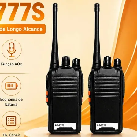 Kit 2 Comunicadores Bf-777s Alta Performance Profissional Esportivo Sem Fio Alta Segurança Comunicação 400 ~ 470mhz 16ch Ht