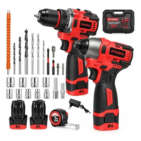 Kit Ferramentas Atverce Core-k168 Com Furadeira E Parafusadeira De Impacto Brushless, Para Madeira E Metal