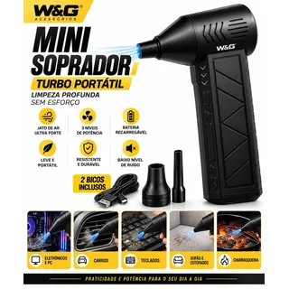 Mini Soprador de Ar Portátil Sem Fio para Limpeza e Churrasqueira W&G