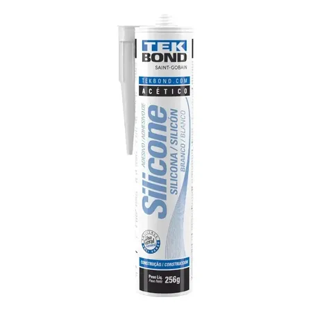 Silicone Acético Branco Tekbond 256g Uso Geral Profissional Vedações Interno E Externo
