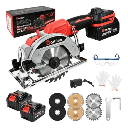 Serra Circulars Brushless Elétrica , Serra Circular Profissional, Serra Circular A Bateria 48v Com 2 Baterias 11000rpm 125mm Laranja 127/220v 50 Hz/60 Hz