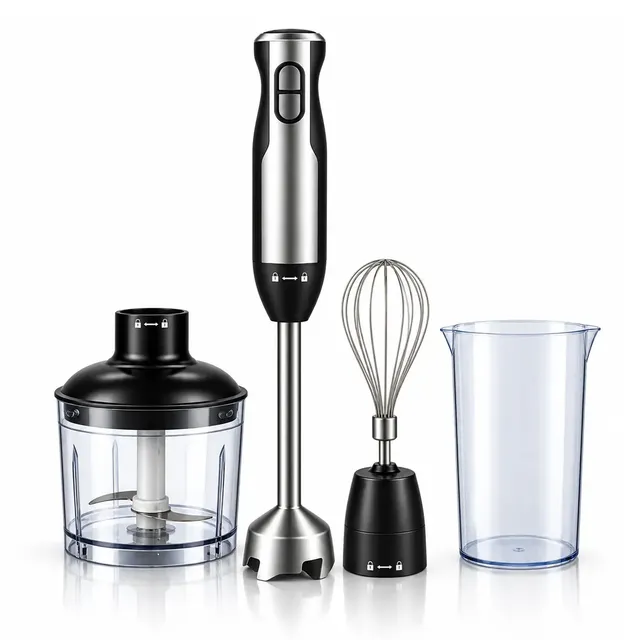 Mixer 3 Em 1 Processador De Alimentos Multifuncional Para Processar E Bater Com Batedor Fouet Preto 127v