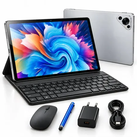 Tablet 10.1 Polegadas Android 16GB+523GB Com Teclado Mouse Caneta Tela Grande