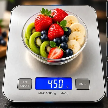 Balança De Cozinha 10kg Inox Digital Eletrônica Display Led LCD Culinária Pesagem Para Dieta Portátil Alimentar Comida Domestico Confeitaria Hardline