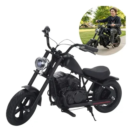 Moto Elétrica Infantil 24v Preta Suporta 100kg Com Luz E Som