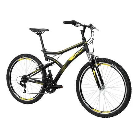 Bicicleta Caloi Andes Aro 26, 21 Marchas, Grip Shift, Suspensão Dianteira 30mm, Freio V-Brake, Cidade, Passeio e Lazer