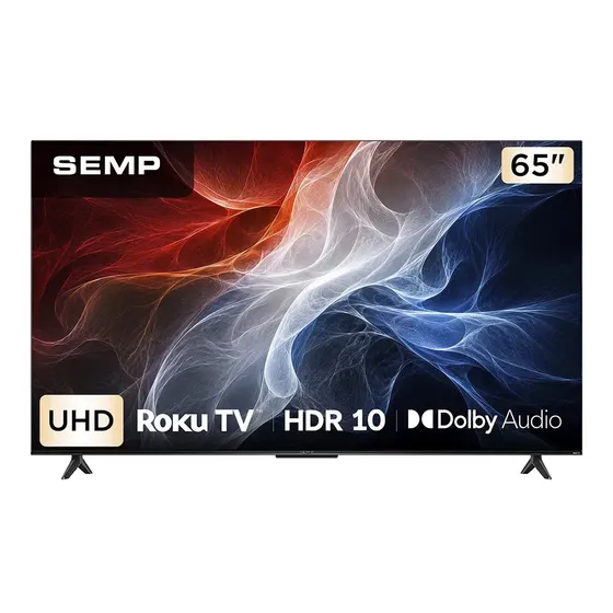Smart TV Semp 65 Polegadas LED 4K S62R Roku TV Wi-Fi HDR10 Dolby Audio Brilho até 280 Nits 65S62R