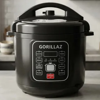 Panela De Pressão Elétrica Gorillaz Preta 6l 1050w 8 Em 1 - Kitchen Style 127v 60
