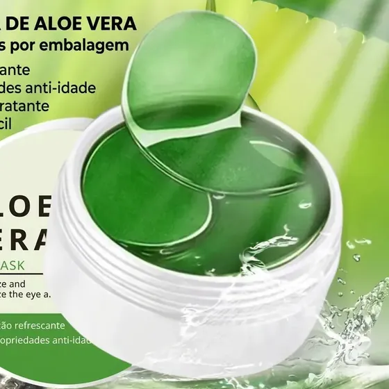 Mascara facial de olhos hidratante aloe vera colageno anti-rugas adesivo refrescante