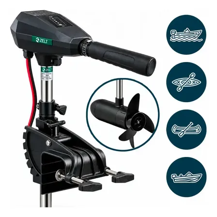 Motor Elétrico De Popa 24v 86lb Para Barco Canoa Caiaque 960w Zelt