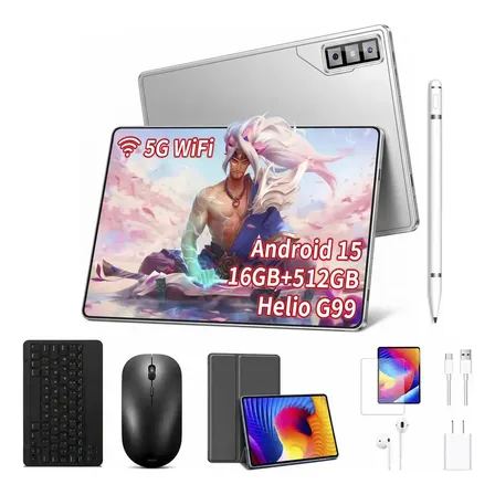 Tablet Pad GT 11.6" 512GB 16GB RAM Tela 11.6" 48MP Bateria 8800mAh Android 15 Com Caneta Teclado e Mouse - Ideal para Estudos e Jogos