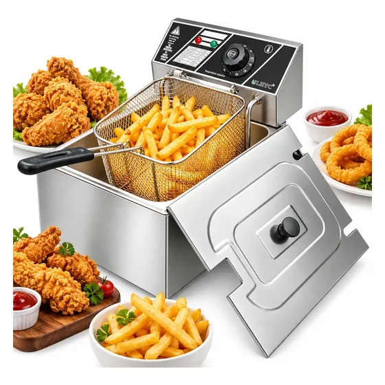 Fritadeira Elétrica Profissional 10L Inox 1500W