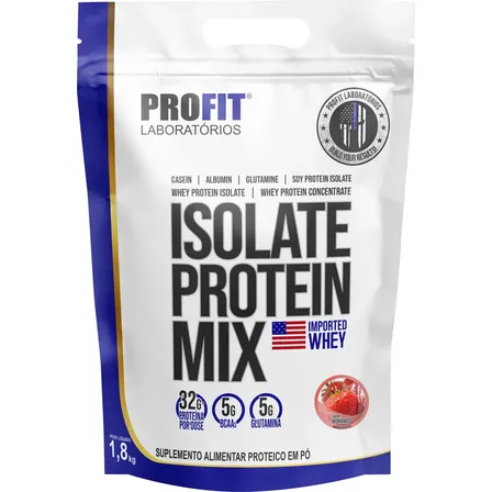 Whey Protein Isolate Protein Mix 1,8kg Morango - Profit Laboratórios