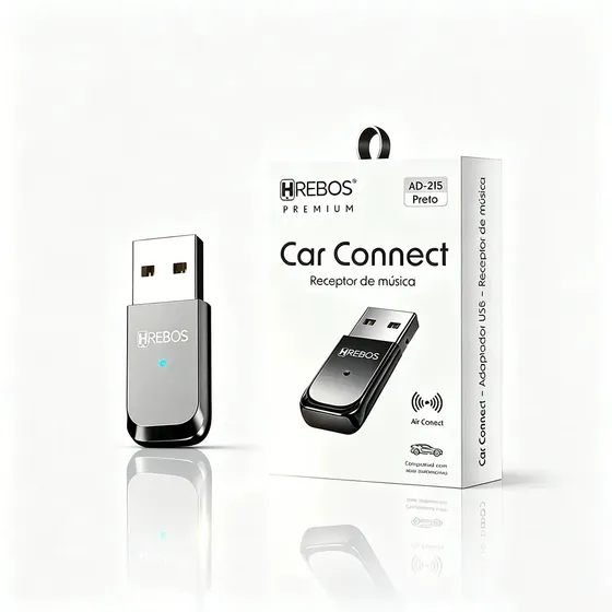 Adaptador Receptor Heyoo x Hrebos Bluetooth Usb Carro Musica Chamada Sem fio Conexão Estável Som Estéreo