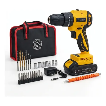 Parafusadeira Furadeira Sem Escovas Sem Fio A Bateria Bolsa 21V 60HZ De Impacto 10mm Sem escovas Motor brushless