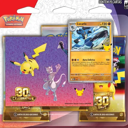 Pokémon Celebração de 30 anos – Blister Triplo com Adesivo Lucario