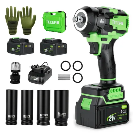 Chave De Impacto Tecepo 600nm Brushless 21v 4ah 1/2 3 Vel 60hz