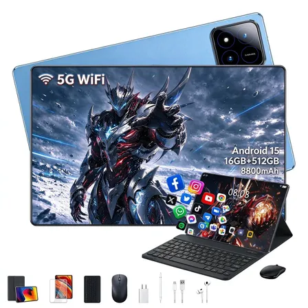 Tablet ZEENO Pad7 Pro 11.6" Android 15, 512GB e 16GB RAM, com Teclado e Mouse