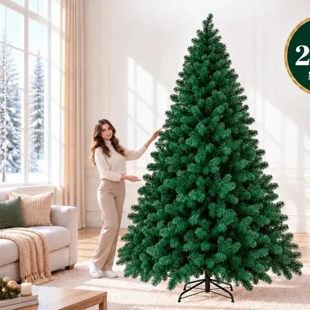 Árvore De Natal 3,00m Cheia 2600 Galhos Luxo Base Metálica Bello Festas Verde