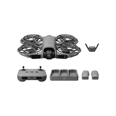 Drone DJI Neo 2 Fly More Combo com controle remoto RC-N3, transmissão estável com transceptor digital, drone 4K para iniciantes, com 3 baterias e protetores de hélice - DJI071