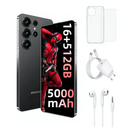 Celular Smartphone Bobarry 5G 16GB RAM+512GB ROM 6,78 " 18MP+32MP 5000 mAh Resolução de 3216×1440 Dimensity 7200 Android 15 Compatível com dois cartões SIM