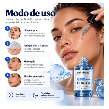 Sérum Facial Ghk-cu Peptídeo De Cobre - Hidrabene 30ml