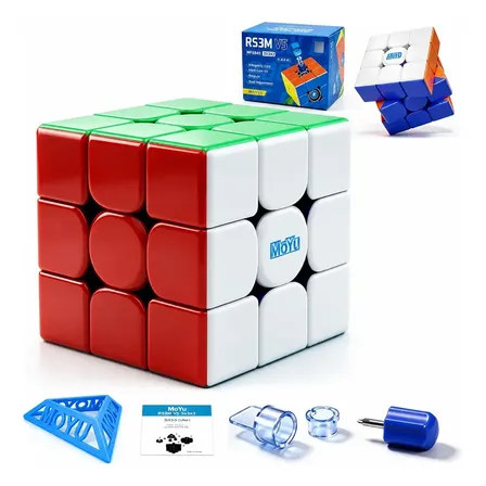 Cubo Mágico 3x3 Profissional Moyu Rs3m V5 Magnético Cubos Vermelho