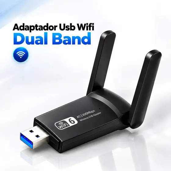 Adaptador Usb Wifi Dual Band 1300mbps Davely Antena Externa Mu-mimo Usb 3.0 Chip Realtek Rtl8812bu 2.4ghz 5ghz Alta Velocidade Para Pc Notebook Windows 10 11 Linux Macos