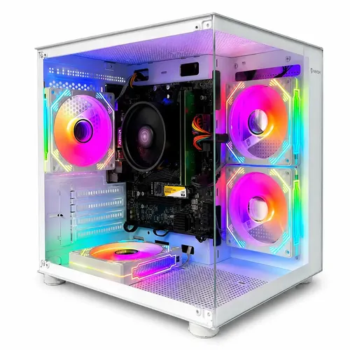 Pc Gamer Branco Top System Informática Ryzen 5 5600ge, 16gb Ram (2x8 3200mhz), Ssd nvme 256gb, Mb A520, 500w 80 Plus Pfc Ativo, Windows 11