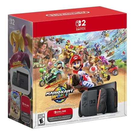 Bundle Nintendo Switch 2 + Mario Kart World + 3 Meses Nso Preto