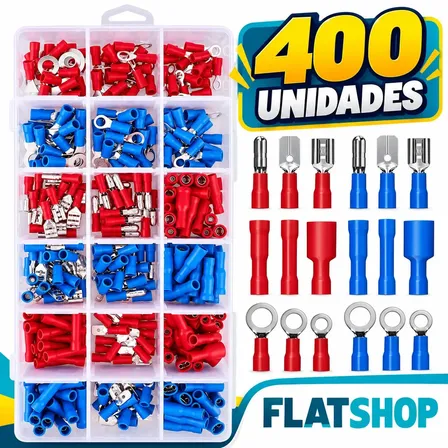 Kit Com 400 Terminais Elétricos Pré-isolados Variados Para Instalações em Carros e Casa