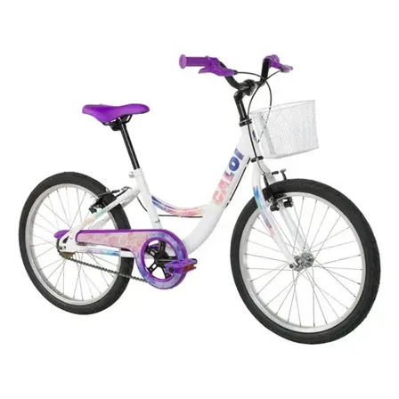 Bicicleta Infantil Caloi Ceci Aro 20, Quadro Rebaixado, Cestinha, Freio V-Brake, Protetor de Corrente, Passeio e Lazer