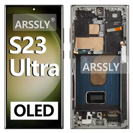 ARSSLY Tela Display C/Aro OLED Para Samsung S23 Ultra 5G (Versão UE) SM-S918b,S918N,S9180,S918E